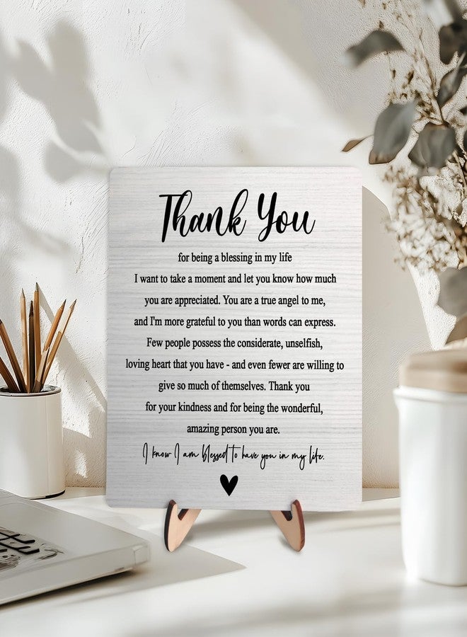 DMADNF Thank You Gifts for Women Men, Appreciation Gifts for Friends, Coworker Leaving Gift, Home Office Decor Wooden Plaque Sign 5.9 x 5.9Inch-Thank You for Being A Blessing in My Life (White) - Image 3